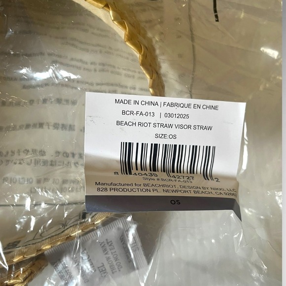 BEACH RIOT Women's Woven Straw Adjustable Visor‎ Brand New - Picture 8 of 8